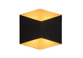 Sieninis lauko šviestuvas TRIANGLES LED BLACK/GOLD IP54